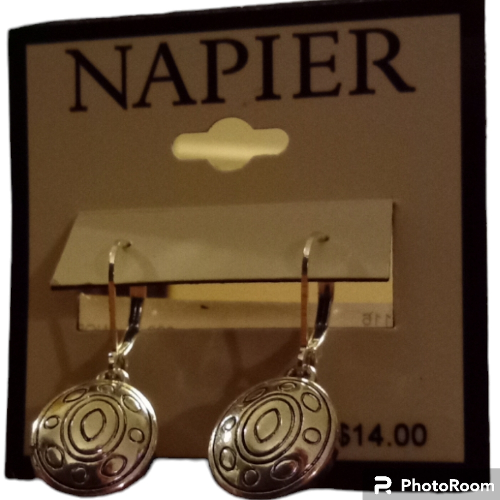 Napier silver drop earrings NWT